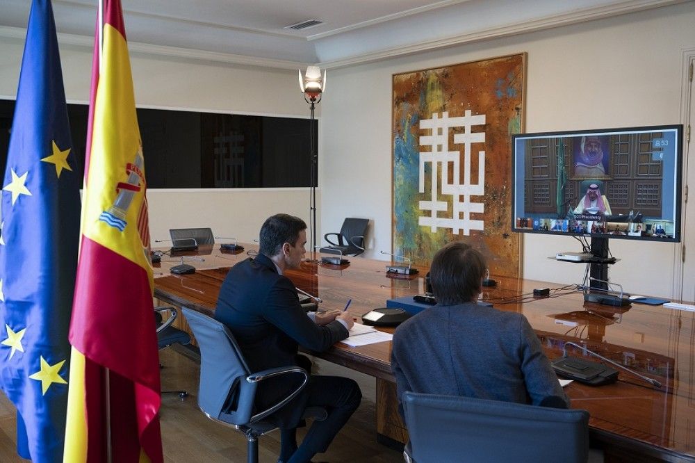 Pedro Sánchez pide al G20 una coordinación global sin precedentes para afrontar los efectos del COVID-19