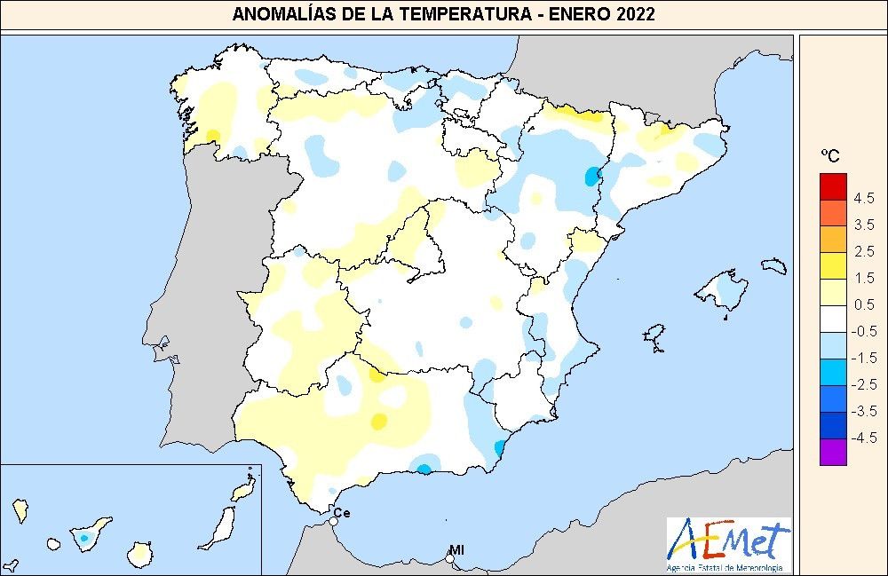 Enero de 2022 registra las temperaturas diurnas más altas desde 1961