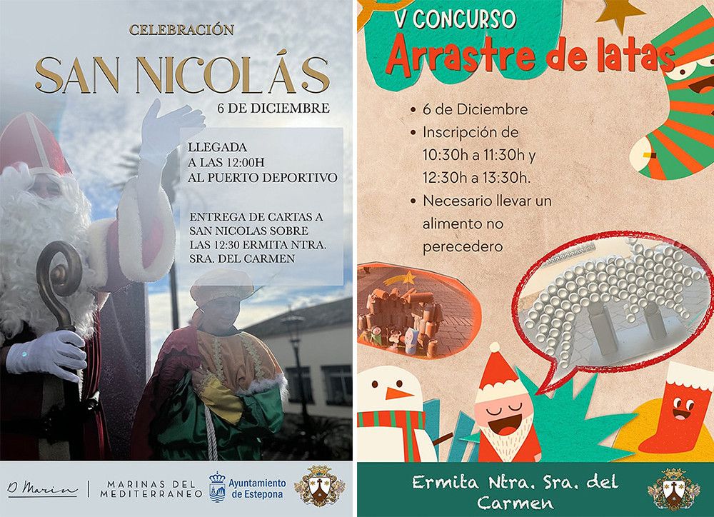 San Nicolás llegará mañana por mar al Puerto Deportivo de Estepona para recibir las cartas de los niños