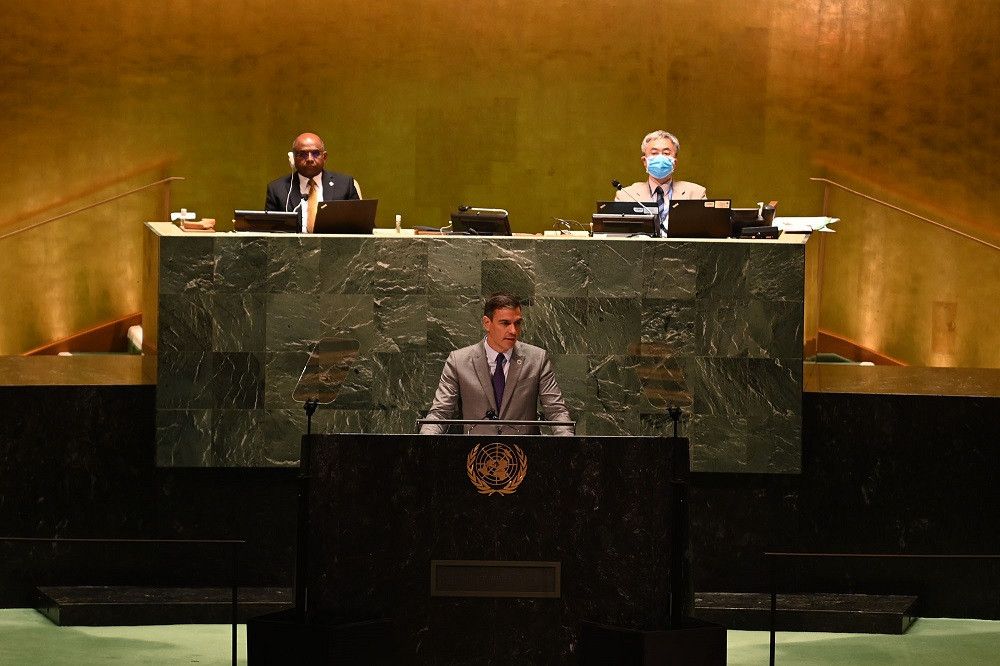 Pedro Sánchez no se sale del guion en su intervención ante la Asamblea General de la ONU