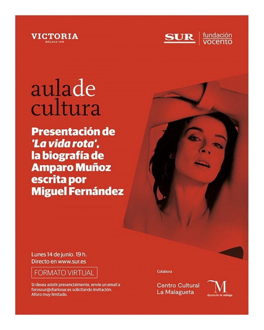 La presentación de una biografía de Amparo Muñoz arranca las actividades de este semana del Centro Cultural La Malagueta