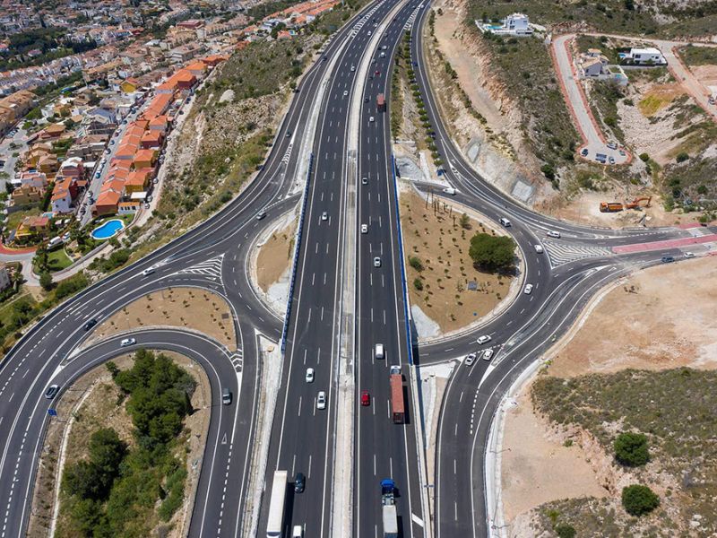 Afecciones al tráfico en la autopista AP-7 por obras de conservación en el Enlace de Benalmádena Este