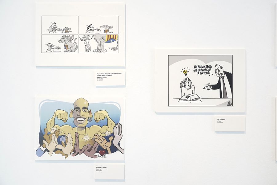 La Diputación de Málaga acoge la primera exposición de viñetas periodísticas del Certamen Elgar