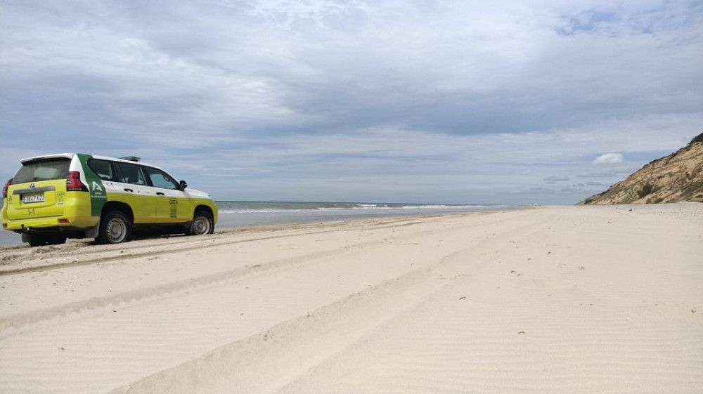 Finaliza sin incidencias el reconocimiento de la línea de costa entre Matalascañas y Mazagón afectada desde el lunes por restos de hidrocarburo