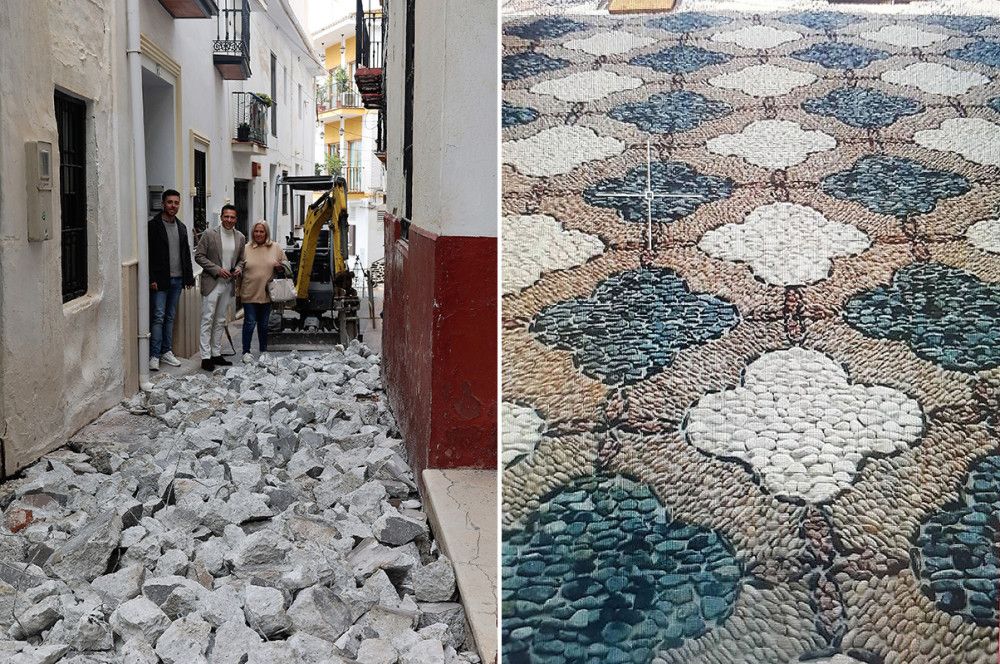 Torrox rescata el tradicional empedrado para poner en valor el casco histórico