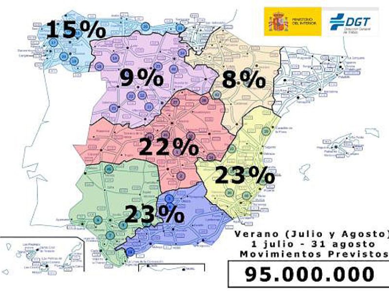 La DGT prevé 95 millones de desplazamientos de largo recorrido por carretera para este verano
