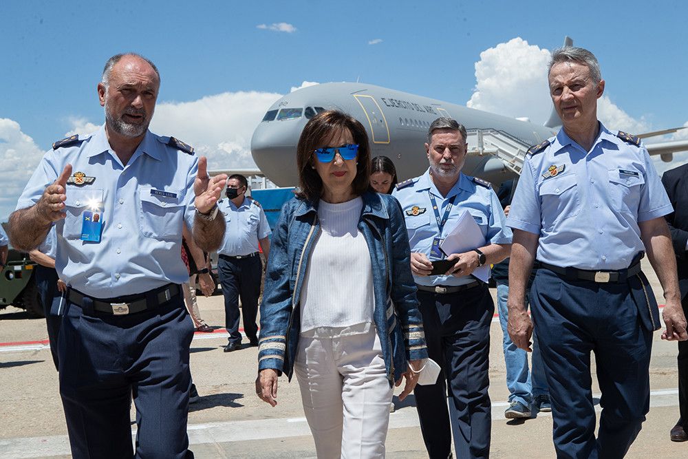 Últimos preparativos en la Base Aérea de Torrejón para recibir a las delegaciones asistentes a la cumbre de la OTAN