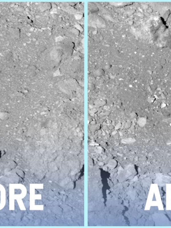 OSIRIS-REx deja su huella en el asteroide Bennu
