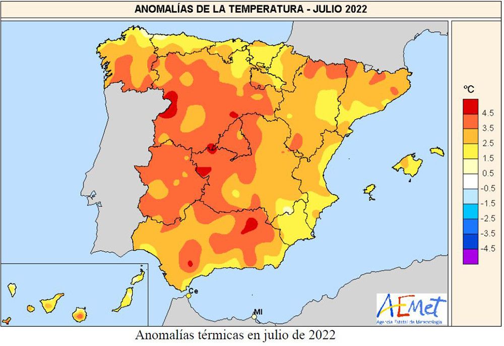 Julio de 2022, el mes más cálido en España desde que hay registros