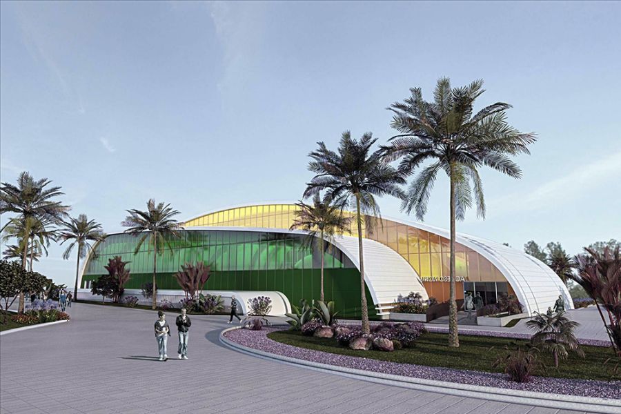 El nuevo pabellón polideportivo que se está construyendo en el ensanche sur de San Pedro Alcántara se encuentra al 70% de ejecución y está previsto que finalice a principios de 2024