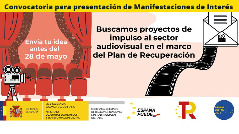 El Gobierno abre una consulta para identificar proyectos de impulso al sector audiovisual en el marco del Plan de Recuperación