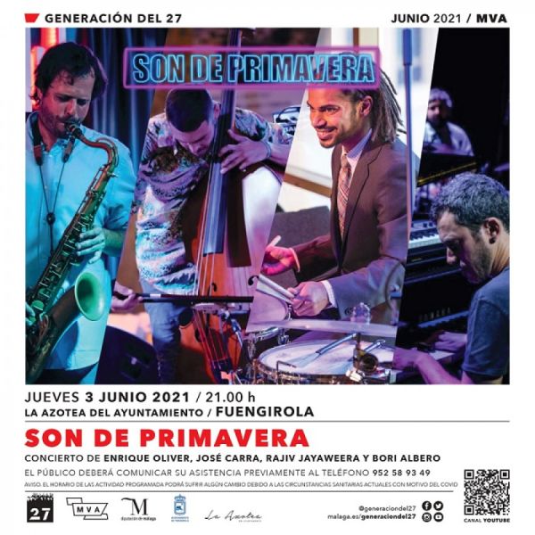 Continúan los conciertos del ciclo Son de Primavera de la Diputación con Enrique Oliver Quartet en Fuengirola