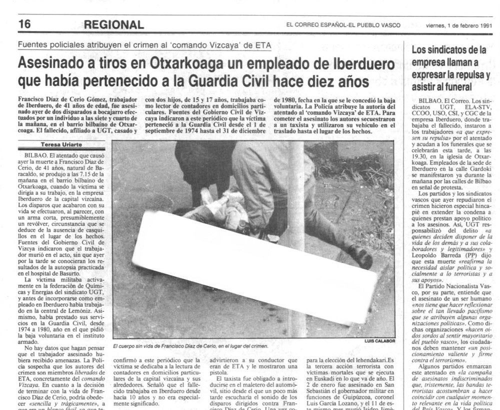 La nueva doctrina del Tribunal Europeo de Derechos Humanos obliga a la Audiencia Nacional a absolver al etarra "Gadafi" del asesinato de un  ex Guardia Civil
