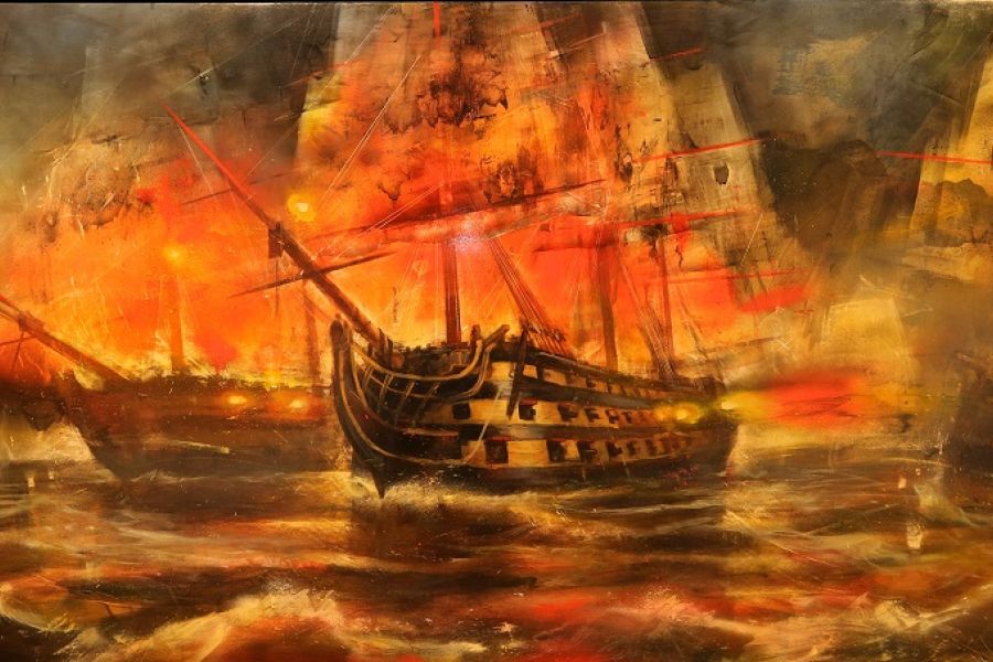 El MAD de Antequera acoge la exposición de Daniel Parra sobre la batalla de Trafalgar inspirada en el libro de Pérez Galdós