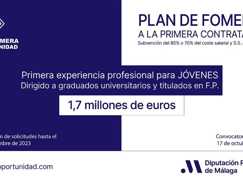 La Diputación renueva su apuesta por el empleo juvenil y dedica 1,7 millones de euros a fomentar la contratación de titulados universitarios y de FP