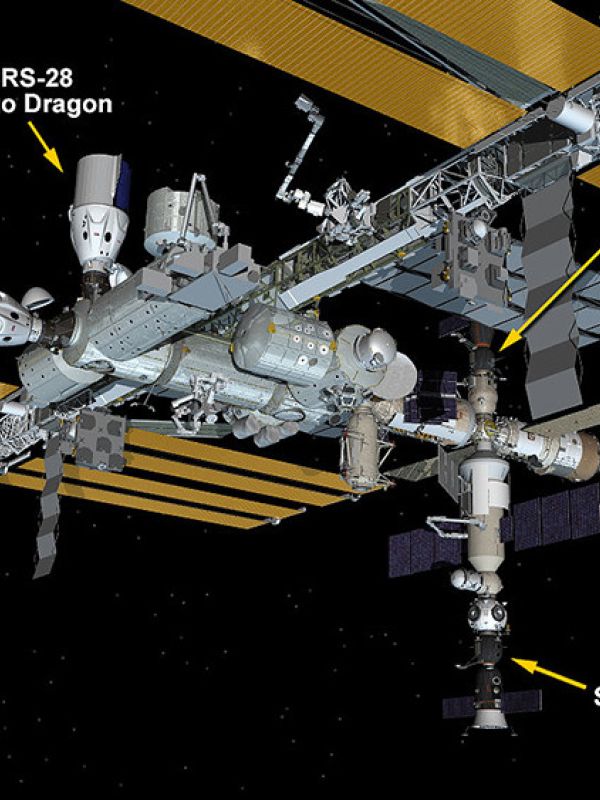 La nave de la misión CRS-28 de SpaceX se acopla a la Estación Espacial