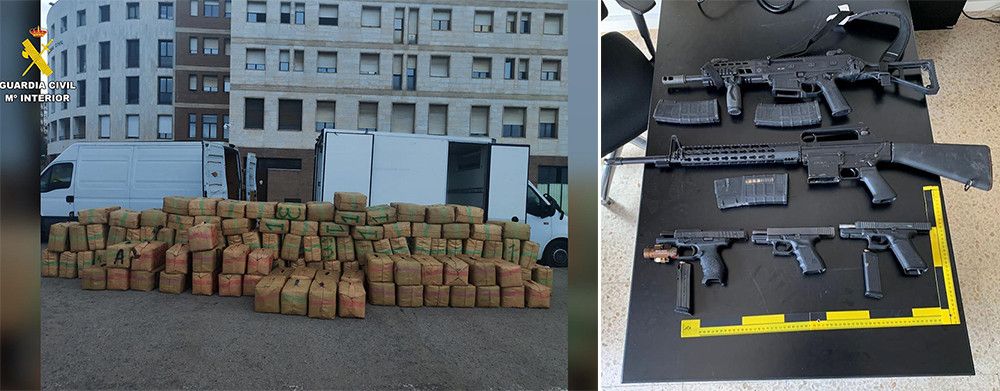 La Guardia Civil interviene en El Garraf (Barcelona) 4,5 toneladas de hachís y armas de guerra operativas