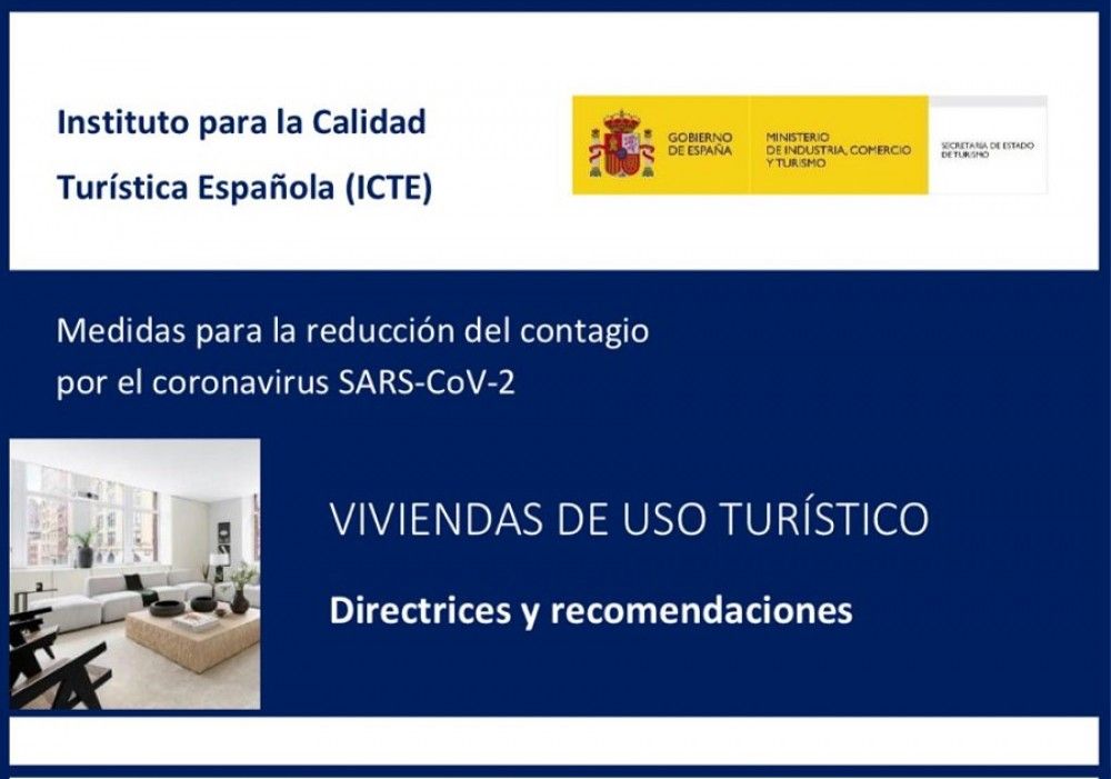 Turismo publica una guía de recomendaciones frente al COVID-19 para Viviendas de Uso Turístico