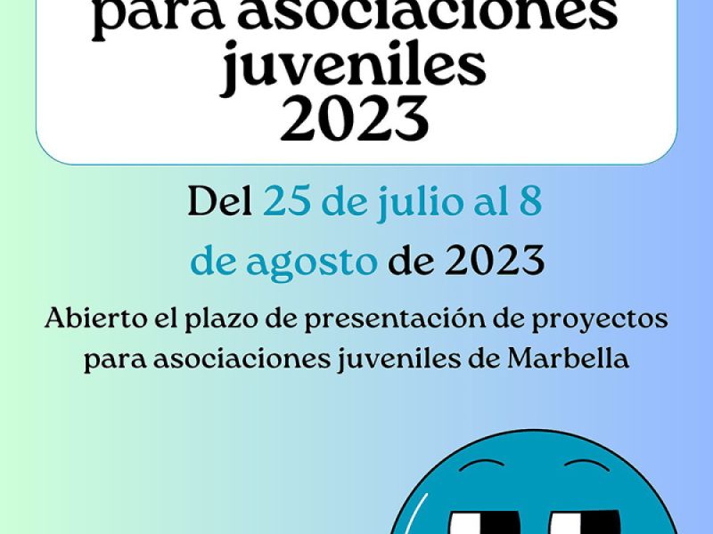 El Ayuntamiento abre el plazo de presentación de solicitudes de la convocatoria de subvenciones 2023 para las asociaciones juveniles sin ánimo de lucro del municipio