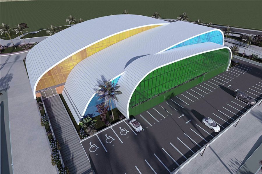 El nuevo pabellón polideportivo que se está construyendo en el ensanche sur de San Pedro Alcántara se encuentra al 70% de ejecución y está previsto que finalice a principios de 2024