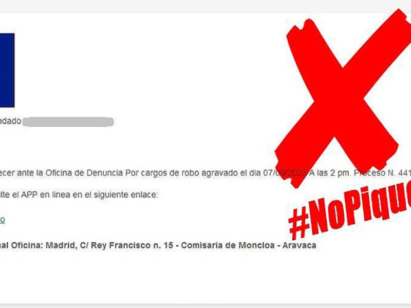 Detectada una campaña de distribución de malware en la que se suplanta la identidad de la Policía Nacional